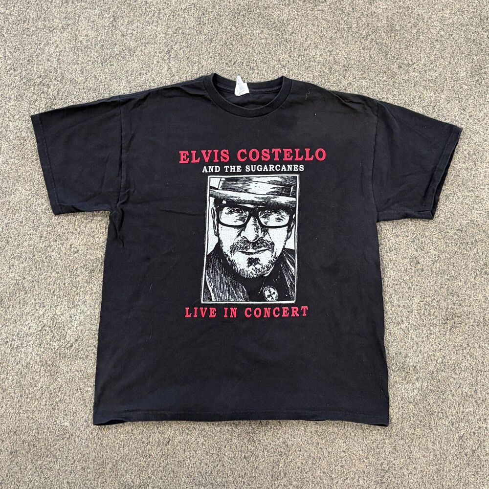 Vintage 00s Elvis Costello and The Sugarcanes Tour Tee T-Shirt Men's Size Large
